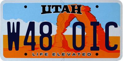 UT license plate W480IC