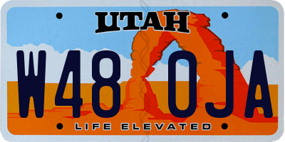 UT license plate W480JA