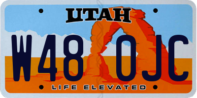 UT license plate W480JC