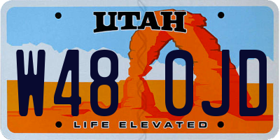 UT license plate W480JD