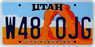 UT license plate W480JG
