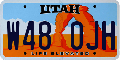 UT license plate W480JH