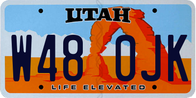 UT license plate W480JK
