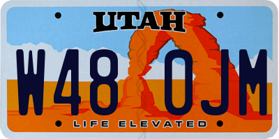 UT license plate W480JM