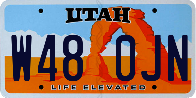 UT license plate W480JN