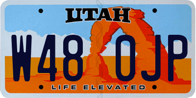 UT license plate W480JP