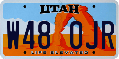 UT license plate W480JR
