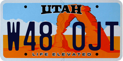 UT license plate W480JT