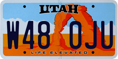 UT license plate W480JU