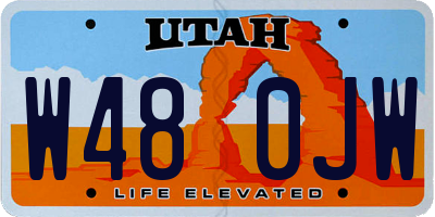UT license plate W480JW