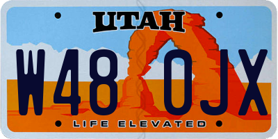 UT license plate W480JX