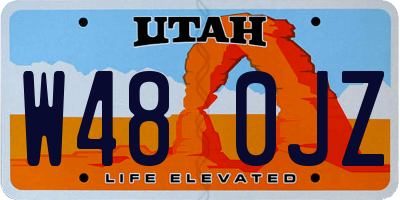 UT license plate W480JZ
