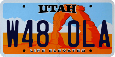 UT license plate W480LA