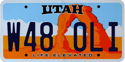 UT license plate W480LI