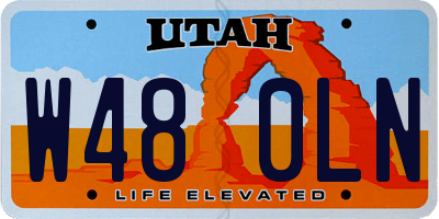 UT license plate W480LN