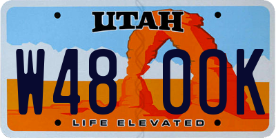 UT license plate W480OK