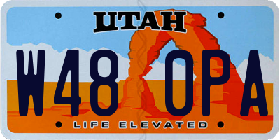 UT license plate W480PA