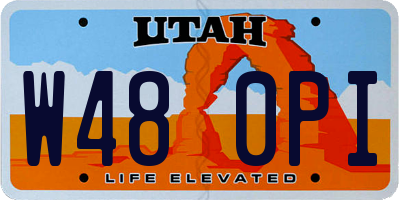 UT license plate W480PI