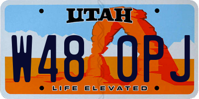 UT license plate W480PJ