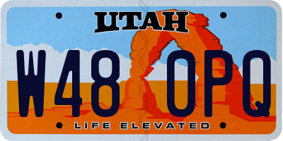 UT license plate W480PQ