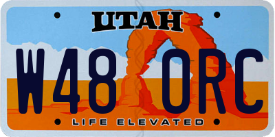 UT license plate W480RC