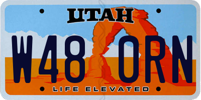 UT license plate W480RN