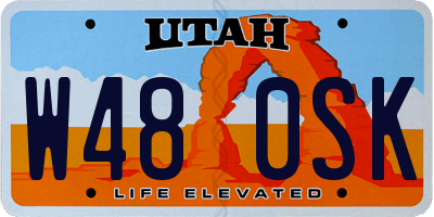 UT license plate W480SK