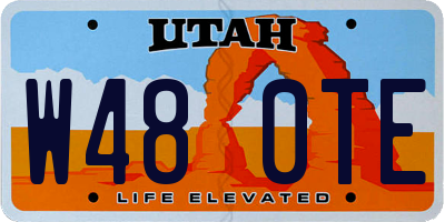 UT license plate W480TE