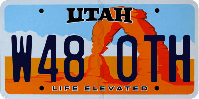UT license plate W480TH