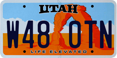 UT license plate W480TN