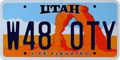 UT license plate W480TY
