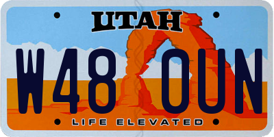 UT license plate W480UN