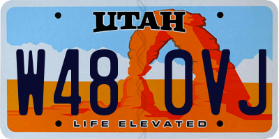 UT license plate W480VJ