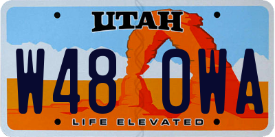 UT license plate W480WA