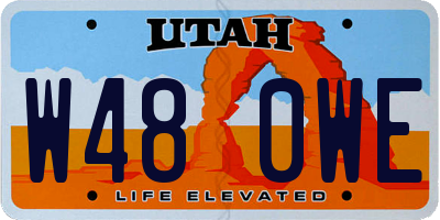 UT license plate W480WE
