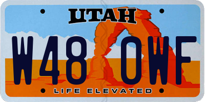 UT license plate W480WF