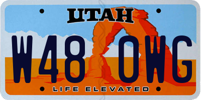UT license plate W480WG