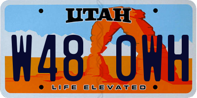 UT license plate W480WH