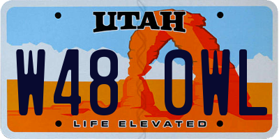 UT license plate W480WL