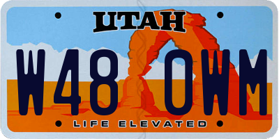 UT license plate W480WM
