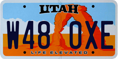 UT license plate W480XE