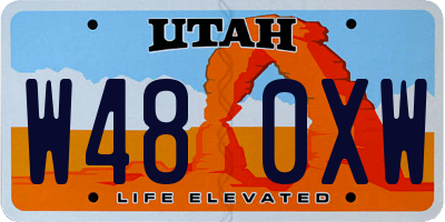 UT license plate W480XW