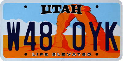 UT license plate W480YK