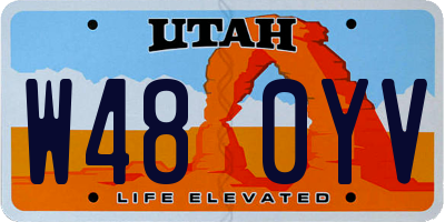 UT license plate W480YV