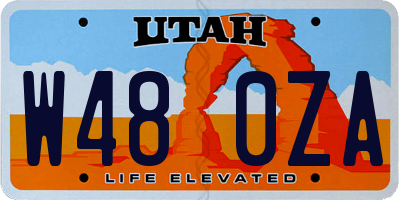 UT license plate W480ZA
