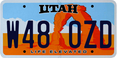 UT license plate W480ZD