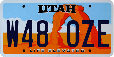 UT license plate W480ZE