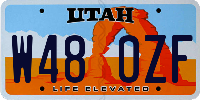 UT license plate W480ZF