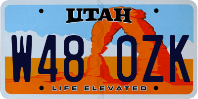 UT license plate W480ZK