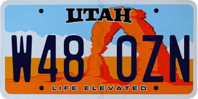 UT license plate W480ZN